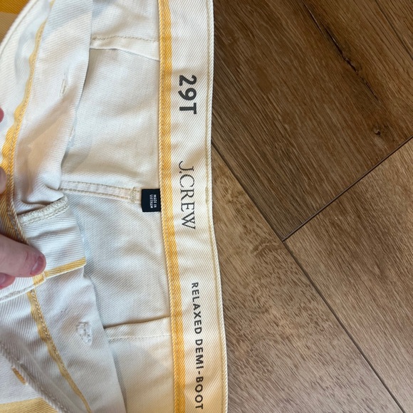 J. Crew Cream and Yellow Relaxed Demi-Boot Pants 29T - Picture 4 of 6